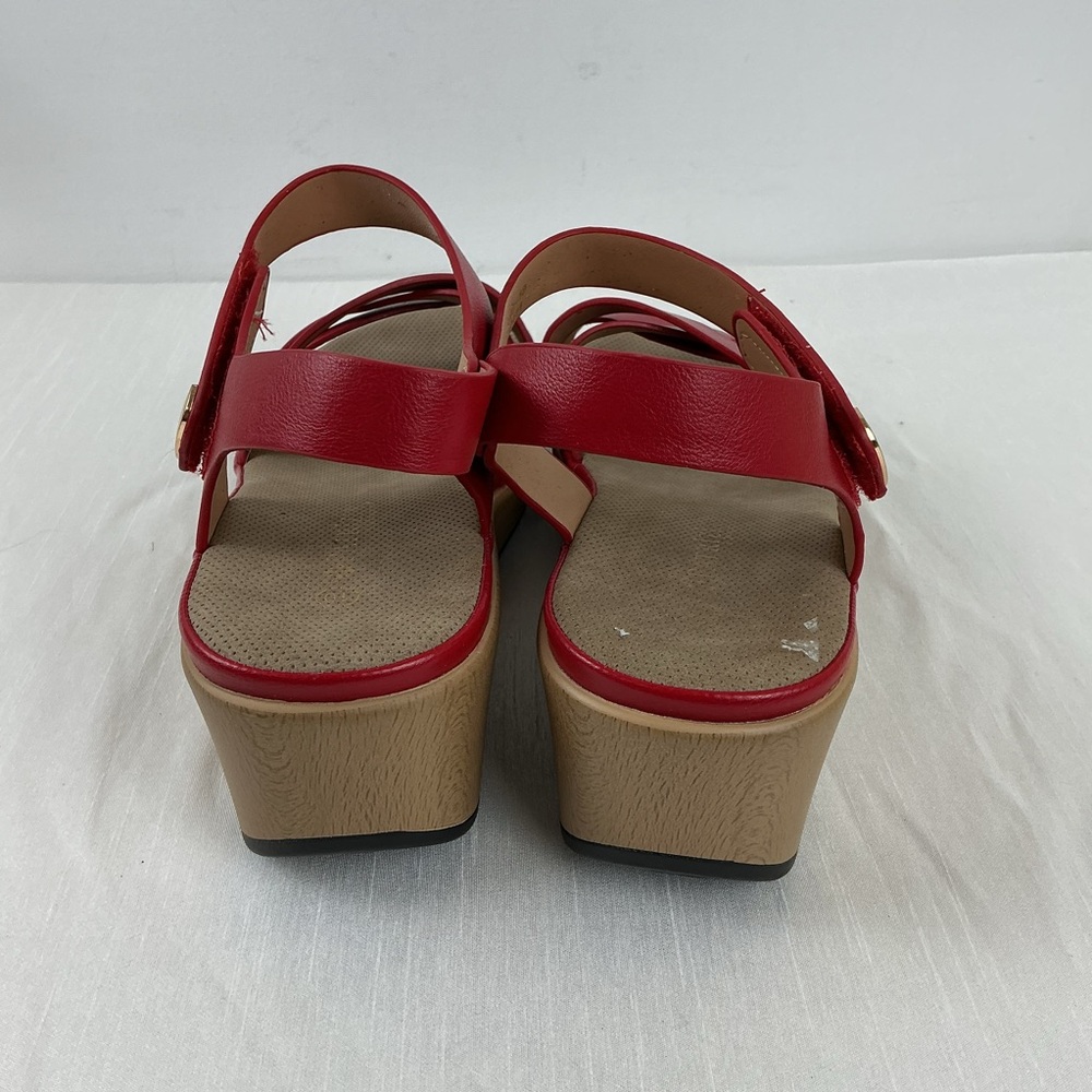 Spring Step Patrizia Red Wedge Sandals - Picture 4 of 9